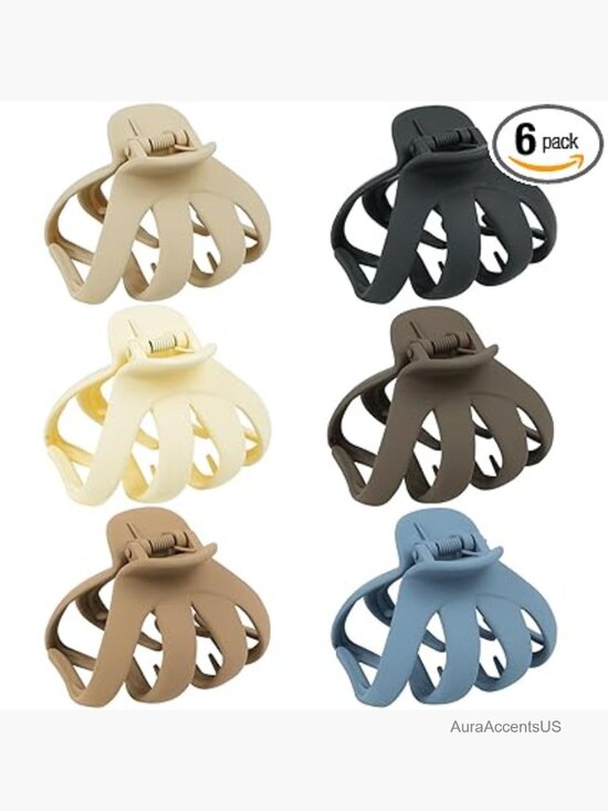 6 Pack Large Octopus Hair Clips for Thick Hair Strong Hold Matte Non Slip 3.2